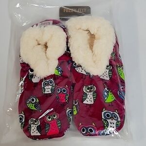 NWT Owl Lazy One Night Fuzzy Feet Slippers, Size L/XL
